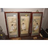 Three framed Japanese prints