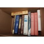 A box of various history related books