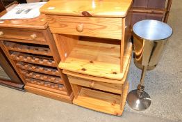 A pair of pine bedside tables fitted single drawer