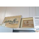 David Cox, water colour study of field workers, da