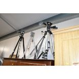 Three various camera tripods