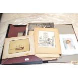 A folio of various pictures and prints