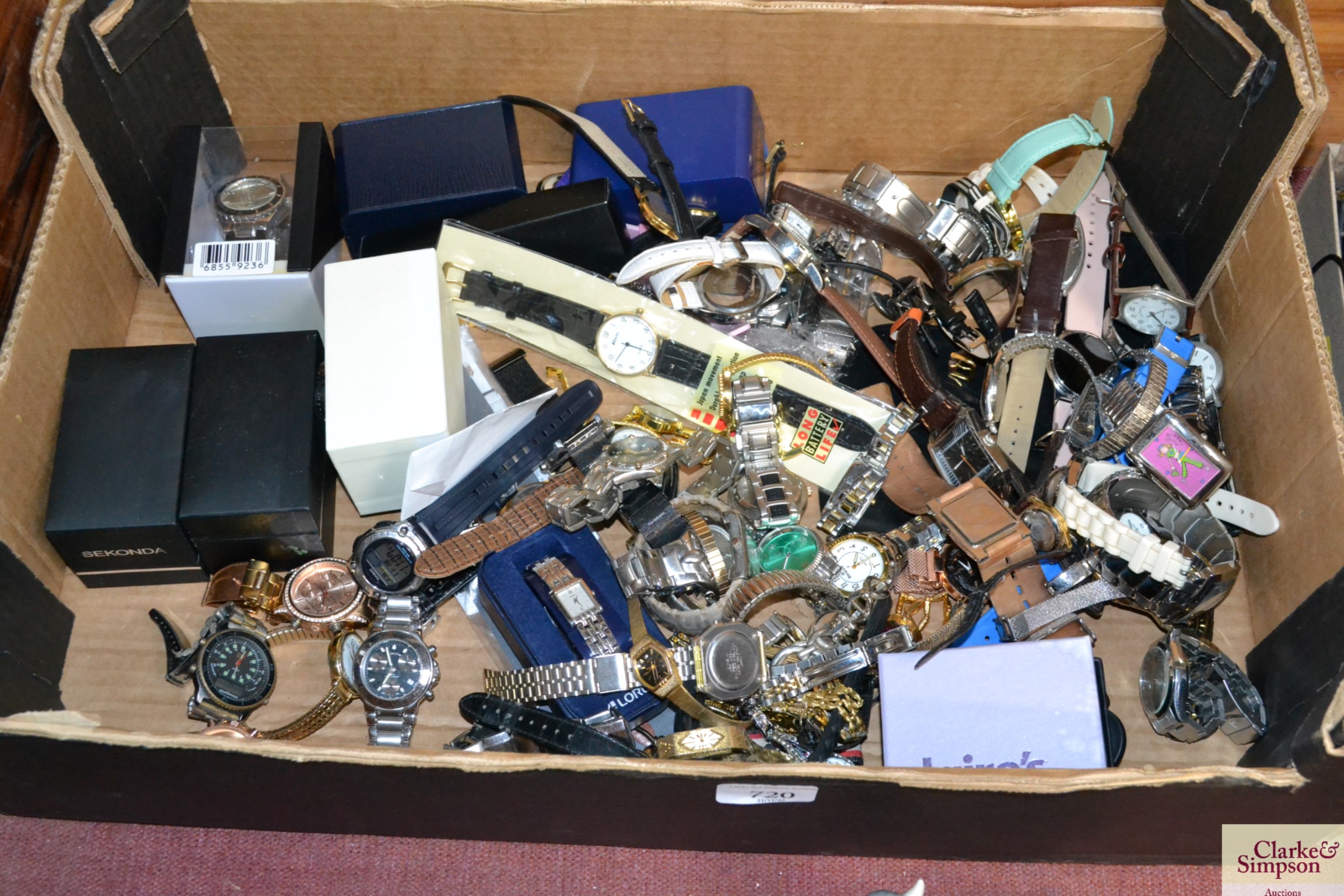 A large quantity of various wrist watches