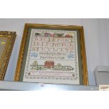 A gilt framed samplet