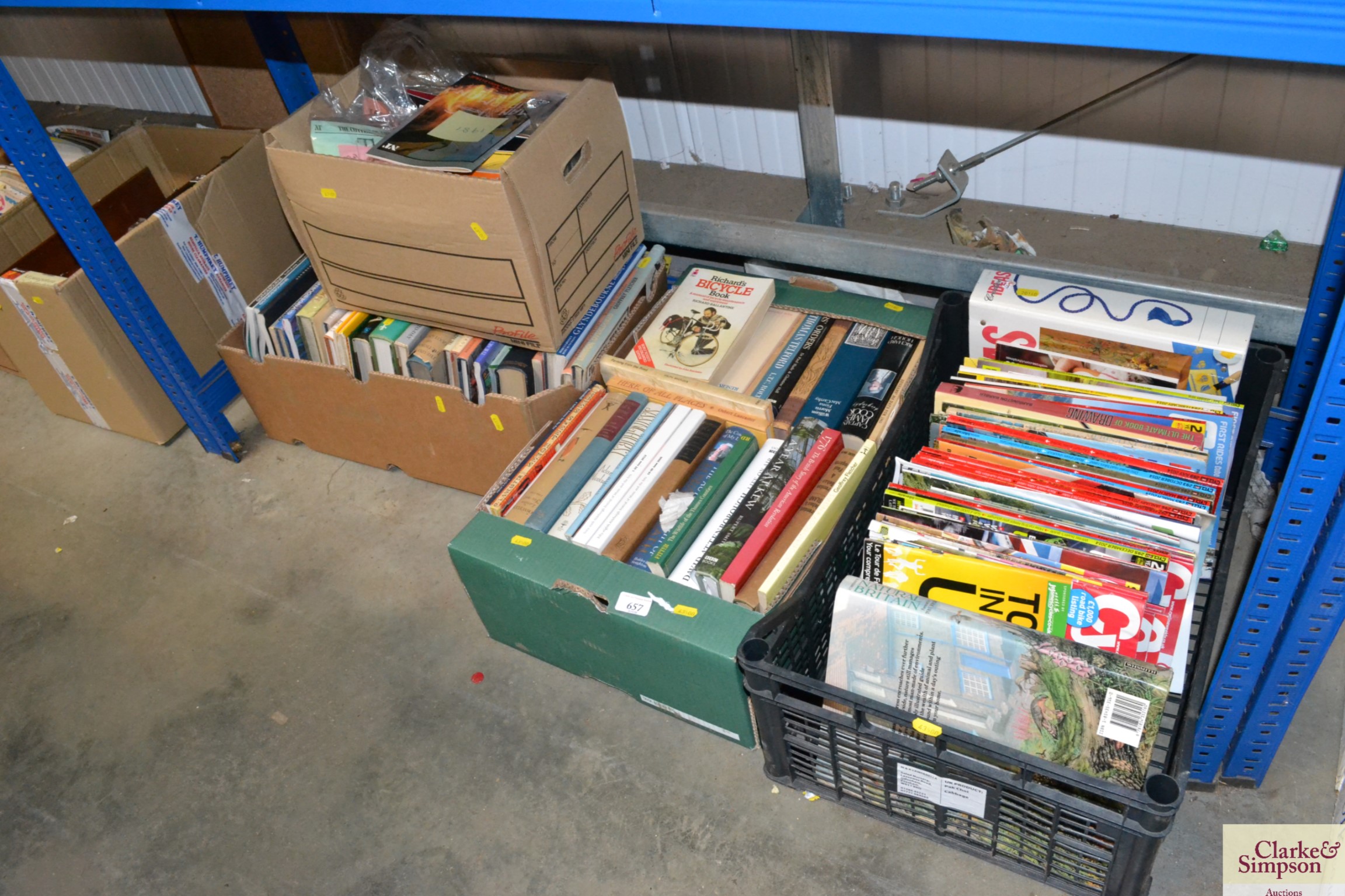 Four boxes of various books and magazines