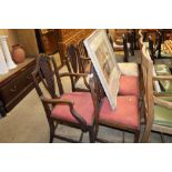 Six 19th Century dining chairs comprising of one c