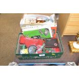 A box containing various vintage Meccano with inst