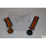 A pair of WWI medals awarded to Private H Broadben