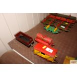 Three vintage Hornby "0" gauge trailers comprising