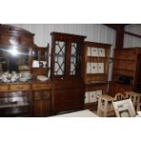 A 19th Century astragal glazed bureau bookcase, fi