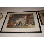 A framed and glazed coloured Victorian print