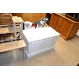 A white painted pine blanket box
