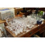 A large quantity of various table glassware