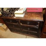 A Victorian oak chest fitted two short over two lo