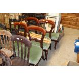 Five Victorian hoop back dining chairs