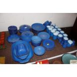 A collection of Denby Midnight and other blue Denb