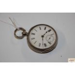 A silver cased pocket watch, Birmingham 1883 Walth