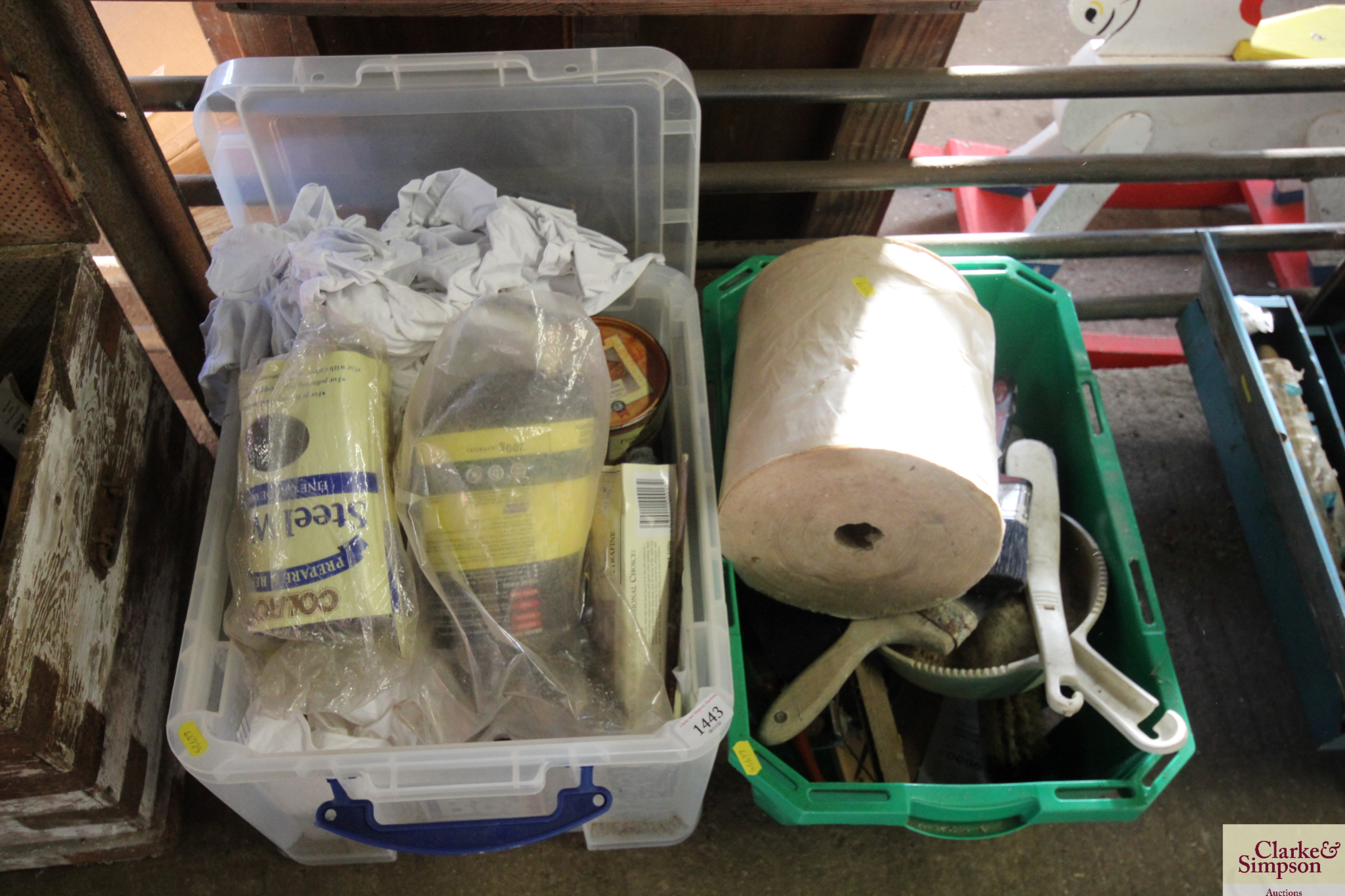 Two plastic boxes containing various tools to incl