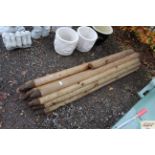 A quantity of half cut fencing posts