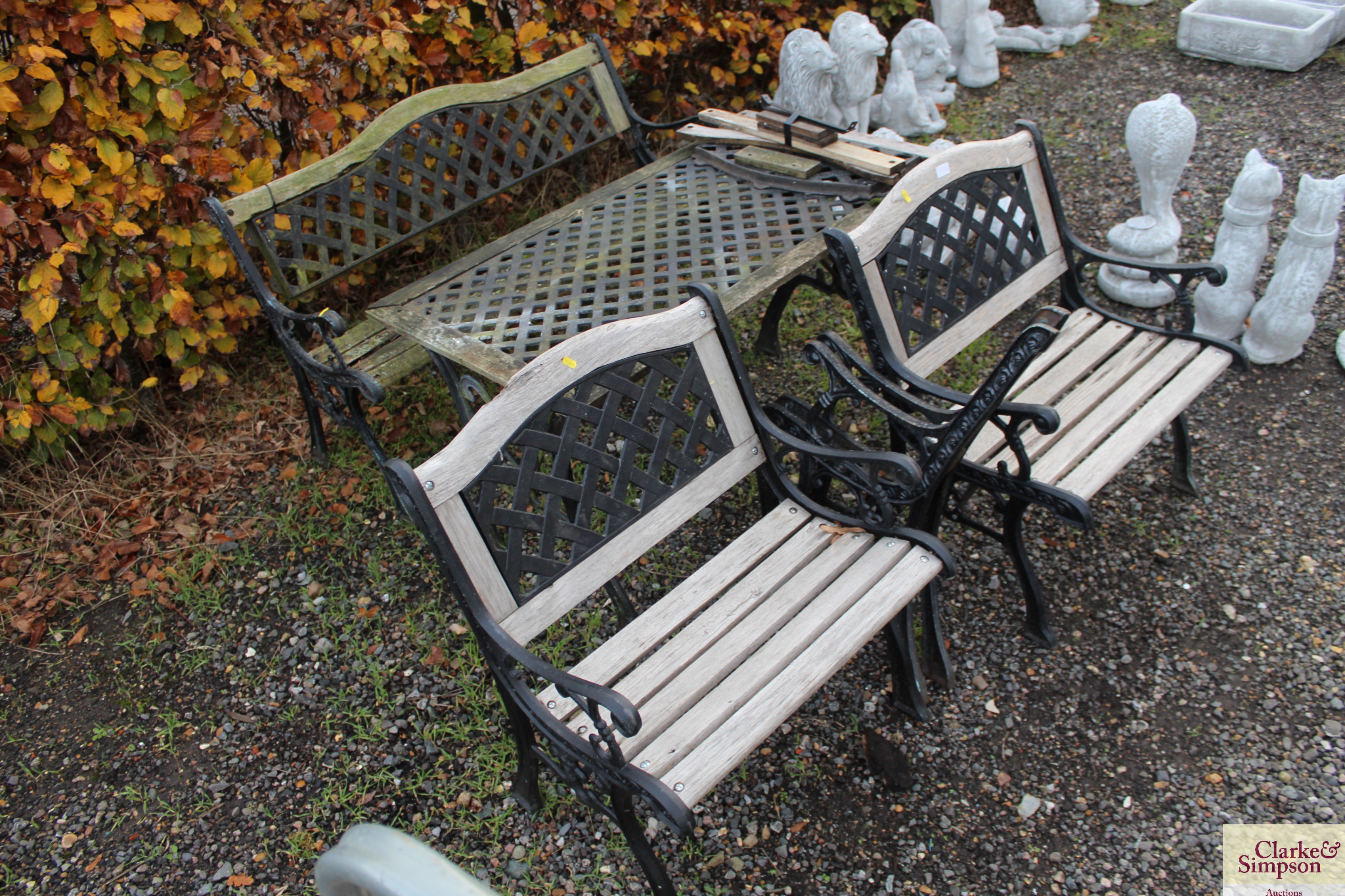 An outdoor garden set comprising of table, bench, - Image 2 of 2