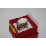 A large hallmarked QVC sterling silver dress ring,