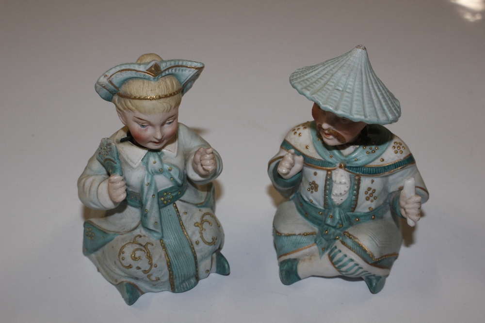 A pair of 19th Century Bisque ware nodding figures - Image 2 of 8