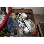A box containing various glass and china etc, to i