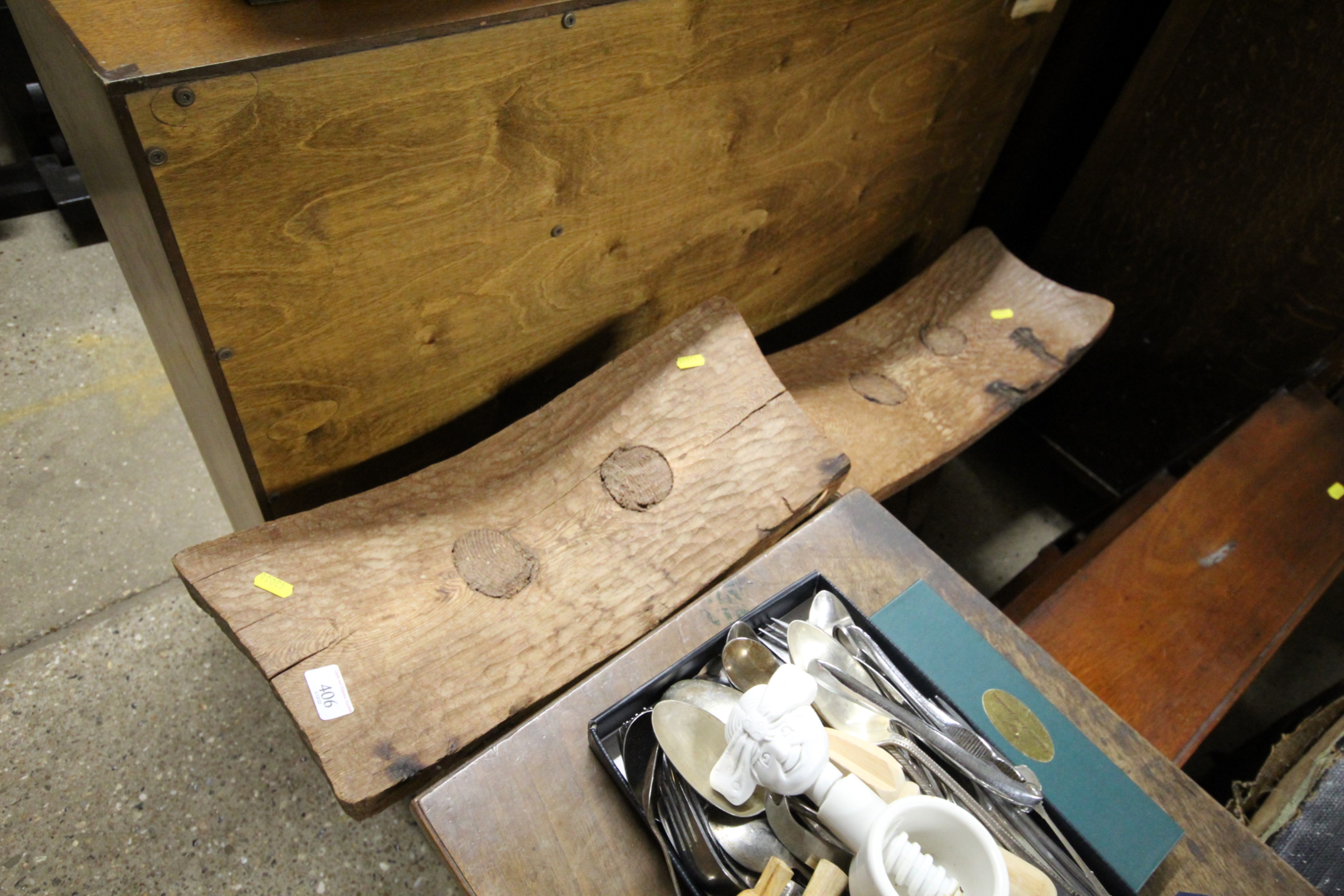 Two ethnic carved wooden stools