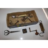 A collection of various vintage keys, watch keys e