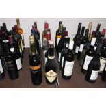 Twenty bottles of various wine