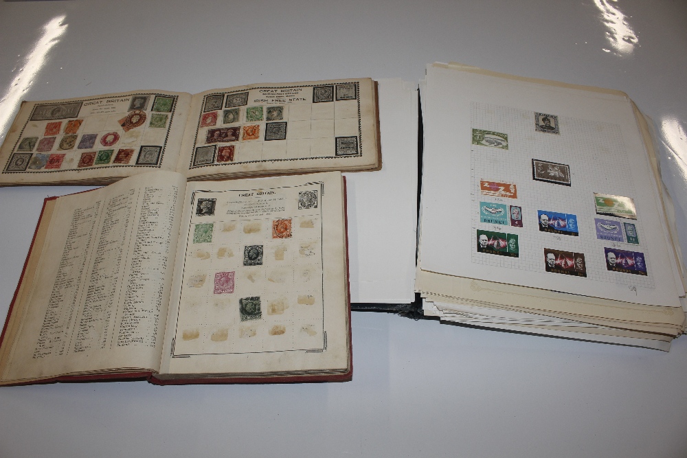 Three stamp albums and contents