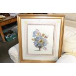 A pair of gilt framed still life prints depicting