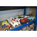 A collection of diecast model vehicles and a Hot W