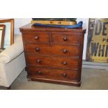 A Victorian mahogany chest fitted two short over t