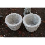 A pair of garden plant pots