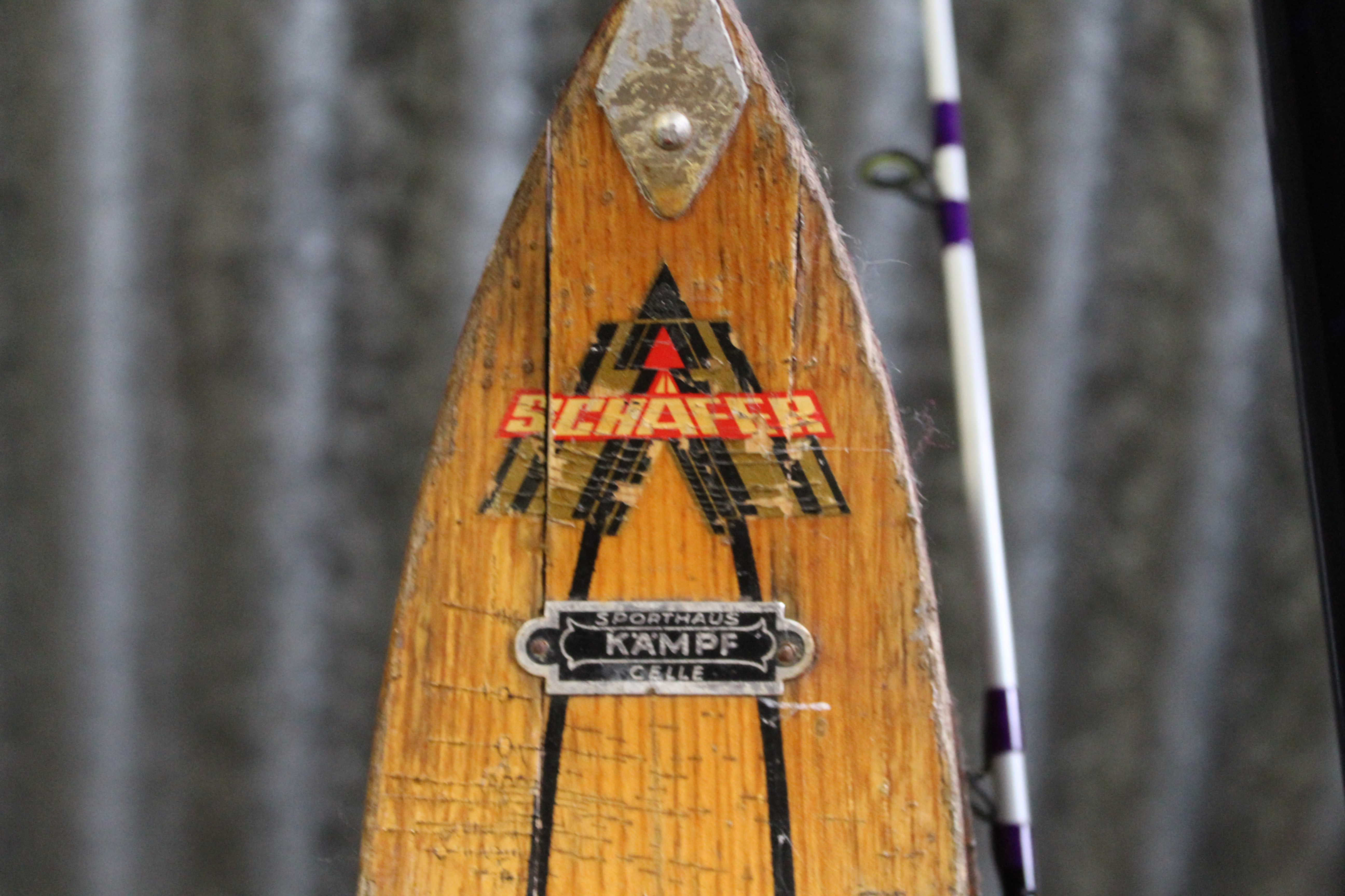 A pair of vintage Schafer Kampf wooden skis and a - Image 2 of 2