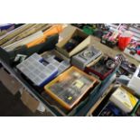 Two boxes of model aircraft parts including wires