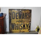 A Dewer's Perth Whisky enamel advertising sign (AF