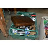 A box containing various kitchen utensils