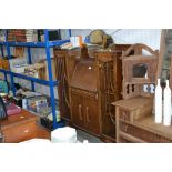 A 1920's oak side by side bureau bookcase