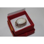 A large Hallmarked QVC Steeling silver dress ring,