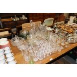 A quantity of various glassware to include two dec