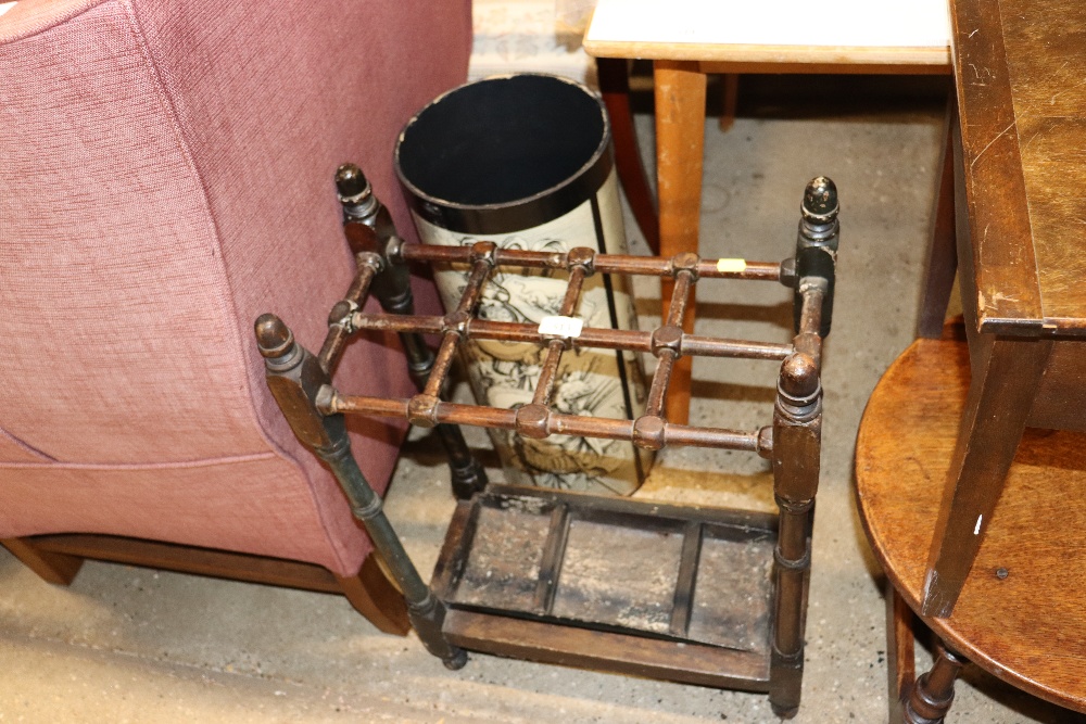 A Victorian stick stand and one other