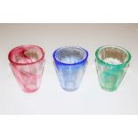 Three vintage Kosta Boda tumblers