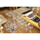 A quantity of wine glasses