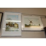 Clements, two watercolour studies, one depicting a