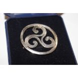 A Sterling silver Celtic shield brooch, 1963 Londo