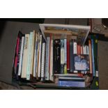 A box of various books