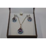 A Sterling silver, amethyst and opal set necklace