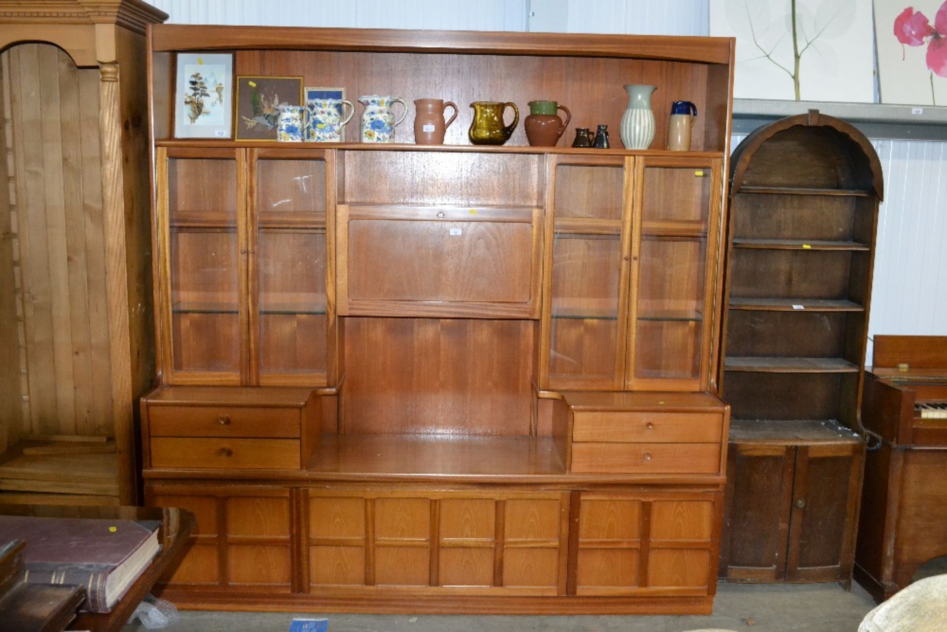 A Nathan style teak wall unit